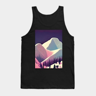 NIGHT PURPLE AND GREEN TINGED MOUNTAIN VIEW Tank Top